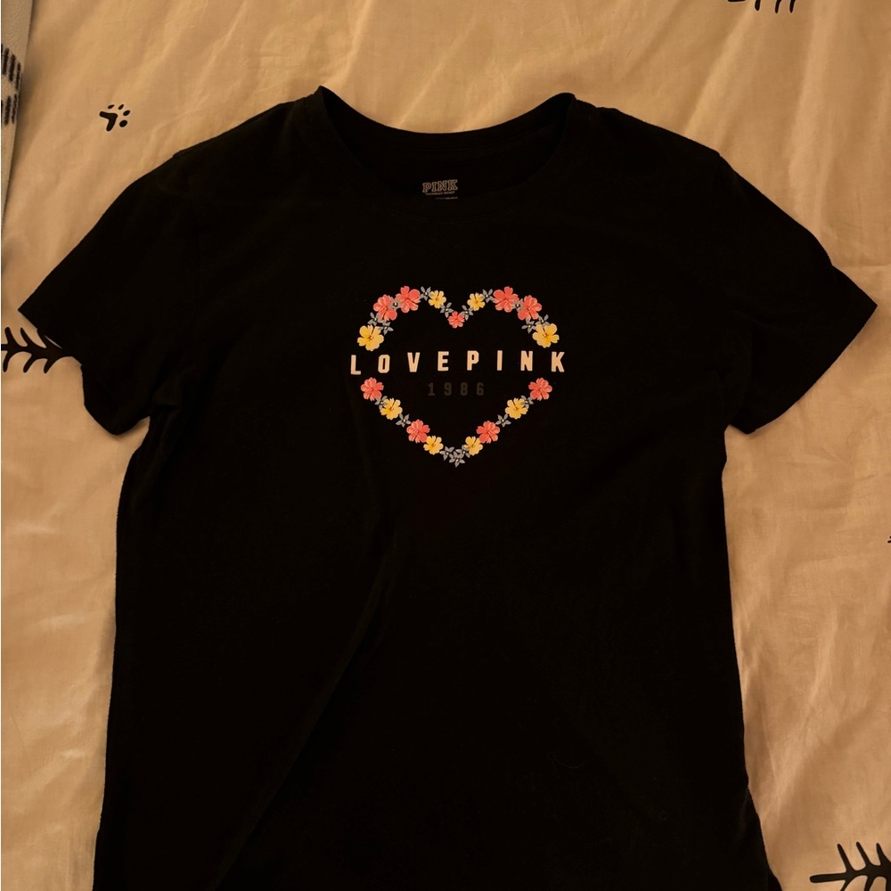 Victoria's Secret Love Pink Black T-Shirt